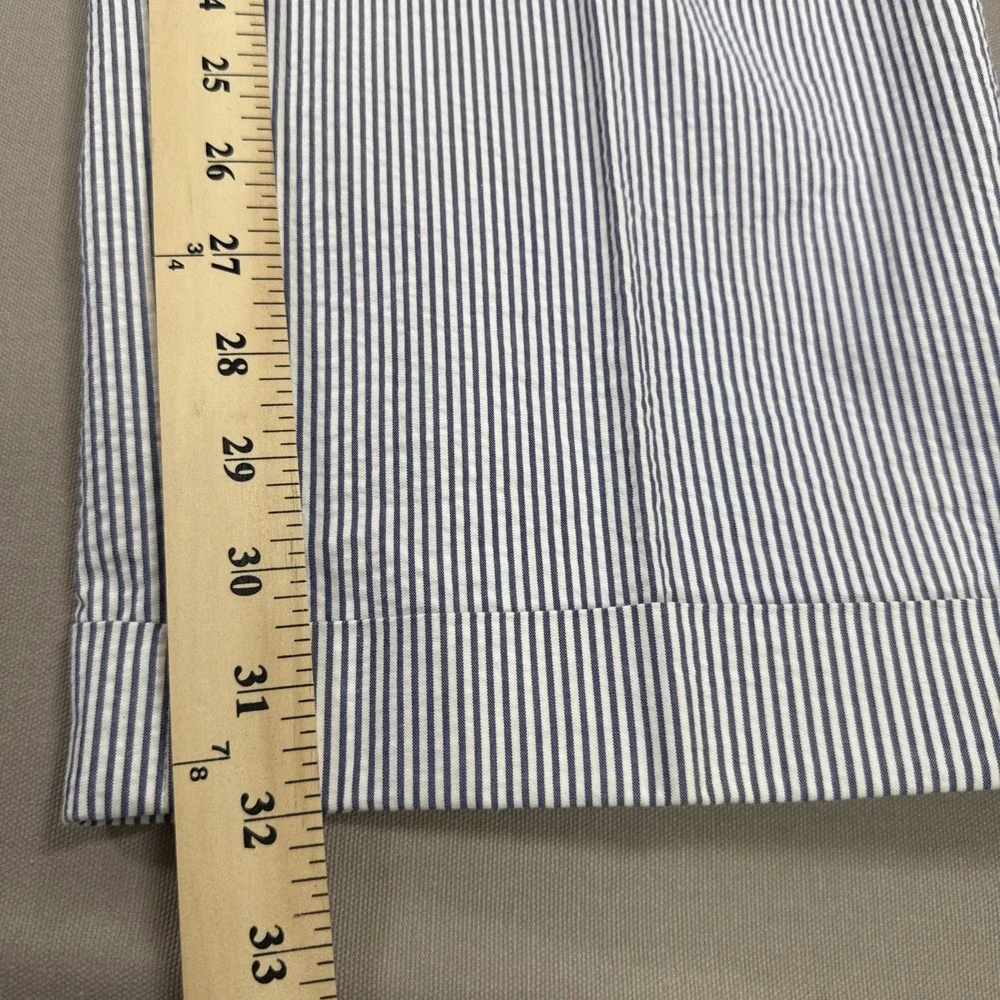 Brooks Brothers Pants Mens 36X32 Genuine Seersucker Blue White Cuffed